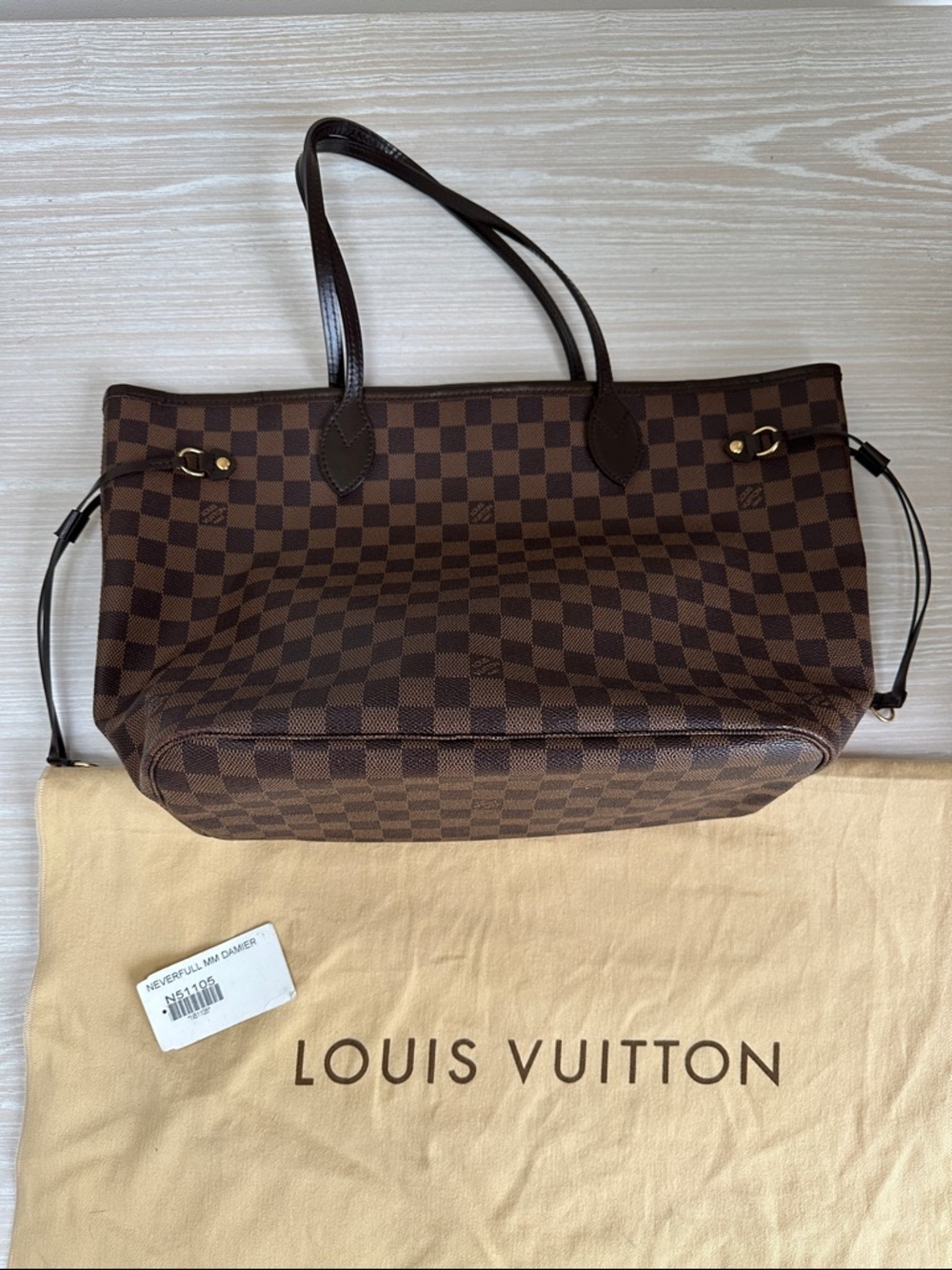 Louis Vuitton Neverfull MM Brown Damier Ebene Tote